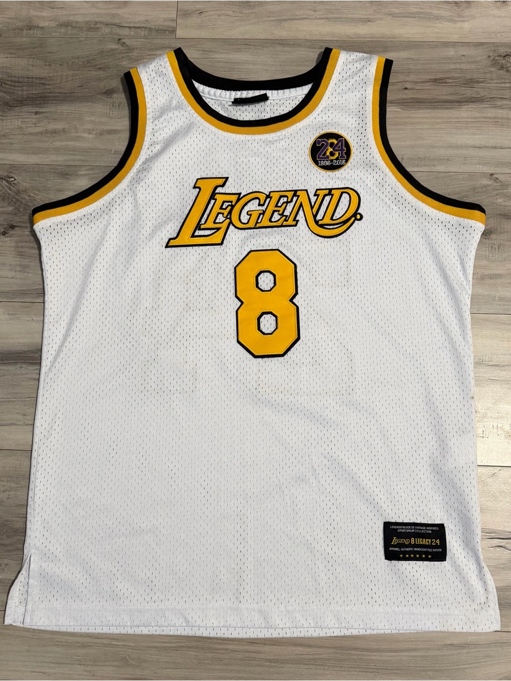 Legend 8 - Kobe White & Yellow Basketball Jersey